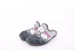 s`knöpfli Damen Hausschuh Pantolette Wolken- Motiv grau S23 X29315