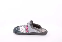 s`knöpfli Damen Hausschuh Pantolette Wolken- Motiv grau S23 X29315