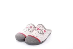 s` knöpfli Damen Hausschuh Pantolette Mond- Motiv grau S23 X29520