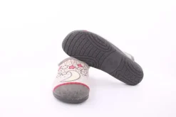s` knöpfli Damen Hausschuh Pantolette Mond- Motiv grau S23 X29520