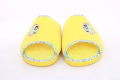 s`knöpfli Damen Pantolette Hausschuh Frottee Fisch- Motiv gelb S13 X27462