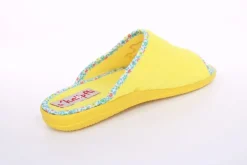s`knöpfli Damen Pantolette Hausschuh Frottee Fisch- Motiv gelb S13 X27462