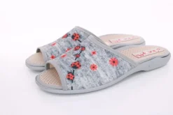 s`knöpfli Damen Pantolette Marienkäfer- Motiv grau S13 Z28649