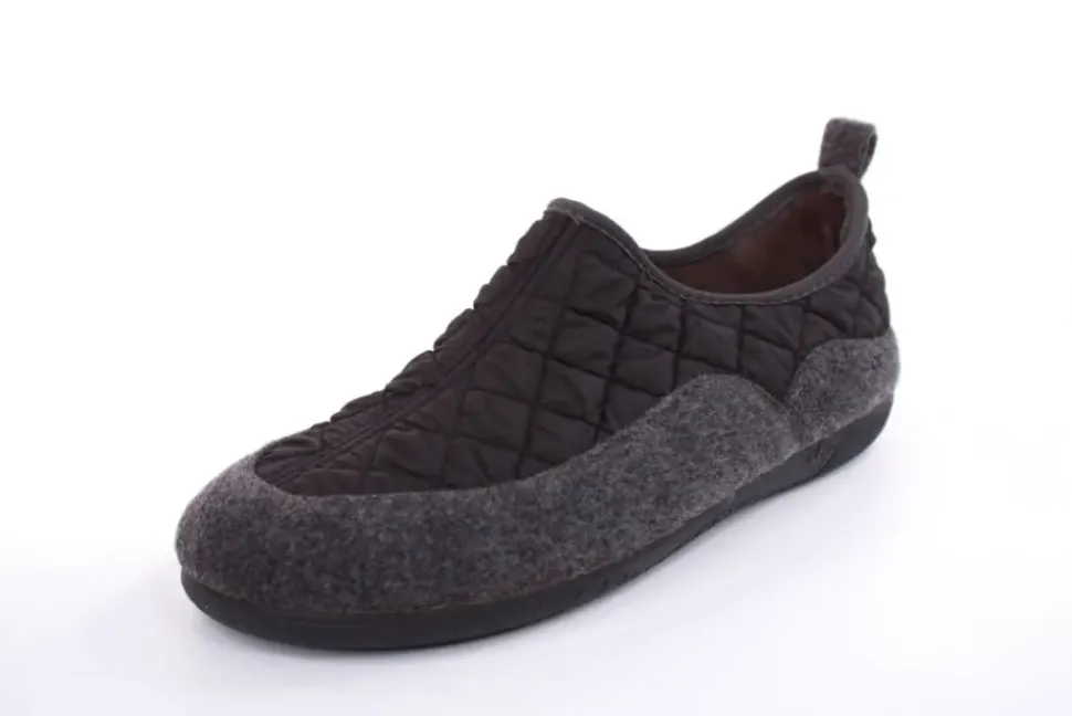 s`knöpfli Herren Hausschuh geschlossen Materialmix grau orange S22 AC10638