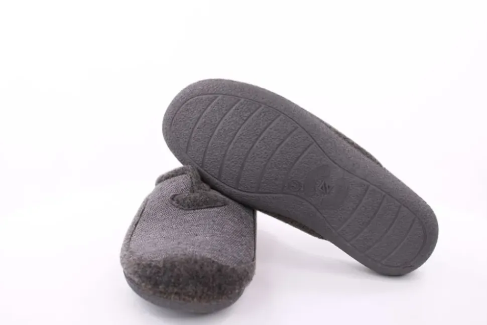 s`knöpfli Herren Hausschuh Pantolette grau S23 LC11165P