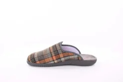 s`knöpfli Herren Hausschuh Pantolette kariert braun S23 AC11205