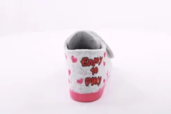 s´Knöpfli Kinder Hausschuh Klettverschluss Hasen Motiv grau S23 No34