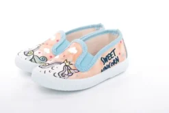 s`knöpfli Kinder Hausschuh Schlupfschuh Mädchen Einhorn- Motiv orange S13 V28851