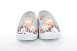 s`knöpfli Kinder Hausschuh Schlupfschuh Mädchen Einhorn- Motiv orange S13 V28851