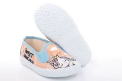 s`knöpfli Kinder Hausschuh Schlupfschuh Mädchen Einhorn- Motiv orange S13 V28851