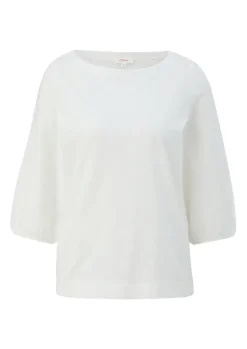 S.Oliver Baumwollshirt mit Puffärmeln weiß, blau schwarz S14 2145857