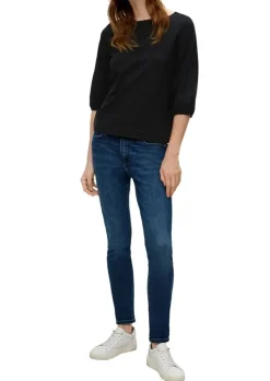 S.Oliver Baumwollshirt mit Puffärmeln weiß, blau schwarz S14 2145857