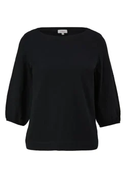 S.Oliver Baumwollshirt mit Puffärmeln weiß, blau schwarz S14 2145857