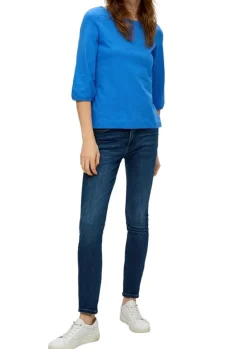 S.Oliver Baumwollshirt mit Puffärmeln weiß, blau schwarz S14 2145857