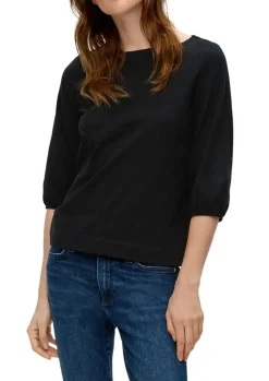 S.Oliver Baumwollshirt mit Puffärmeln weiß, blau schwarz S14 2145857