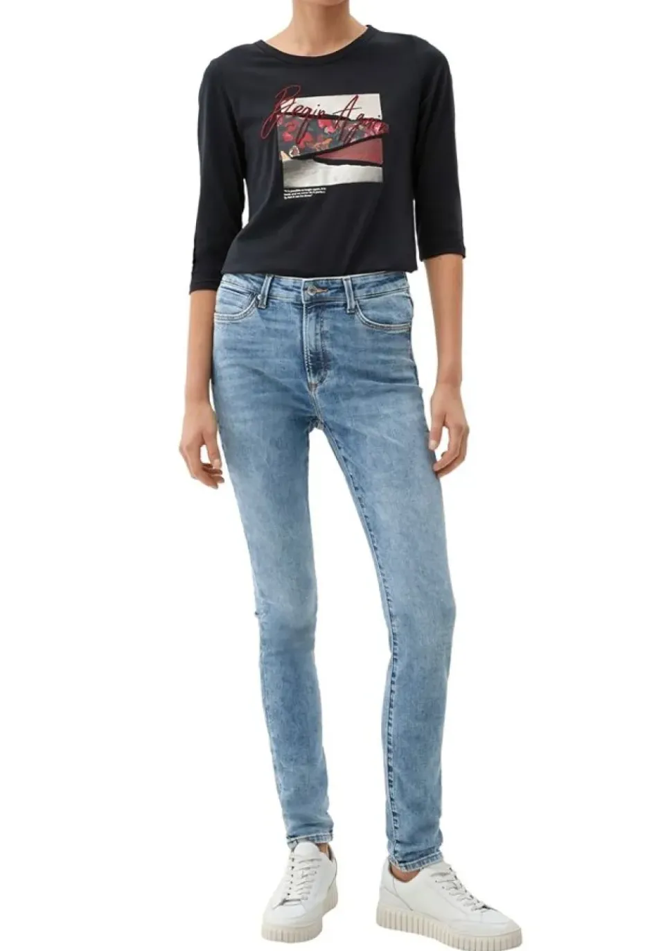 s.Oliver Damen Izabell Skinny- Jeans 7/8 Länge blau S22 2120618