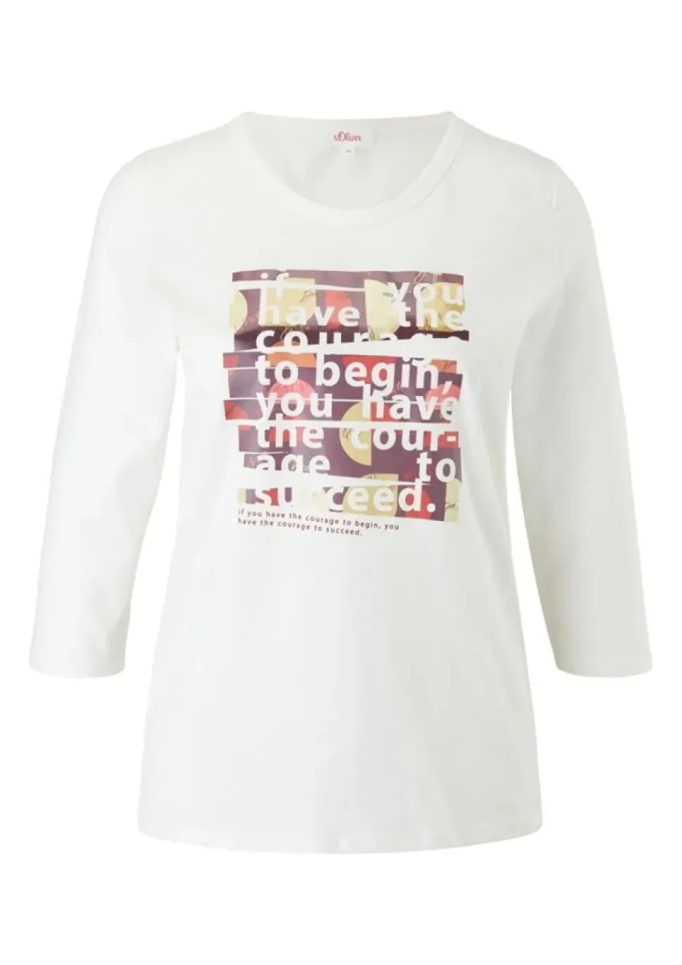 s. Oliver Damen Printshirt 3/4 Arm weiß S22 2121481