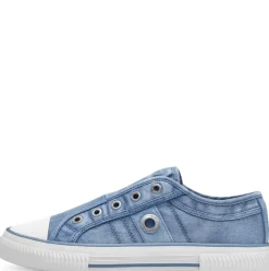 s.Oliver Damen Stoff- Sneaker Slipper sportlich grün, blau S14 5-24708-42