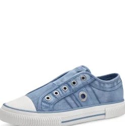 s.Oliver Damen Stoff- Sneaker Slipper sportlich grün, blau S14 5-24708-42