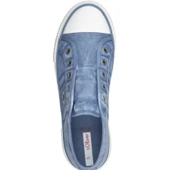 s.Oliver Damen Stoff- Sneaker Slipper sportlich grün, blau S14 5-24708-42