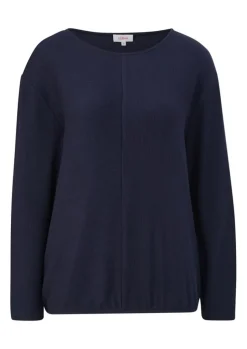 s.Oliver Damen Sweatshirt Rippstruktur weiß, blau S23 2136402