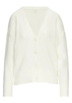 s.Oliver Eleganz Strickjacke Damen weiß&braun 2151607