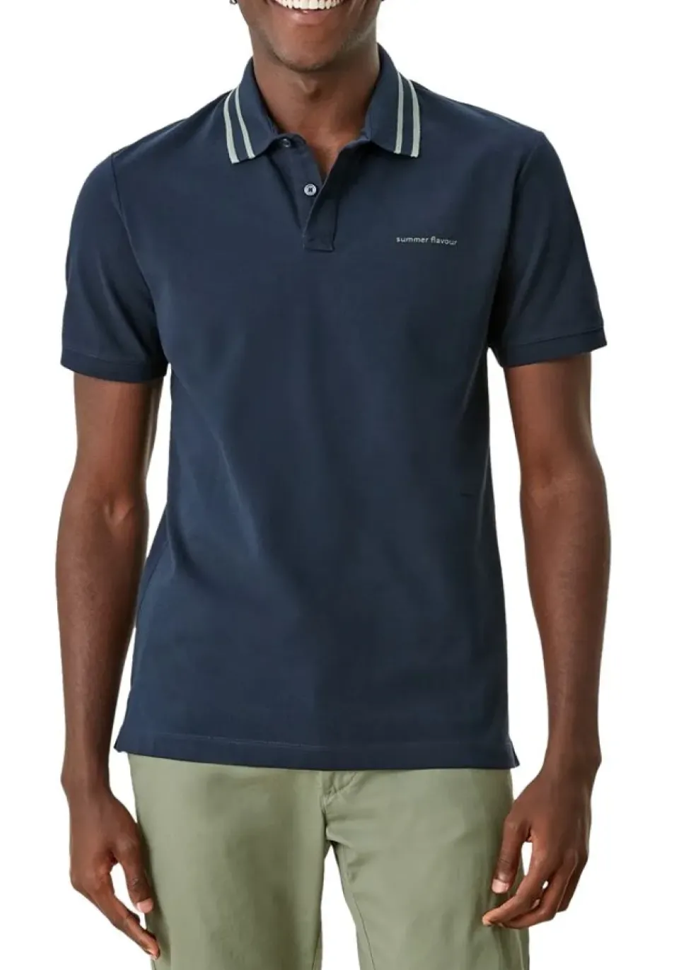 s.Oliver Herren Poloshirt mit Streifendetail blau, grün S13 2113224