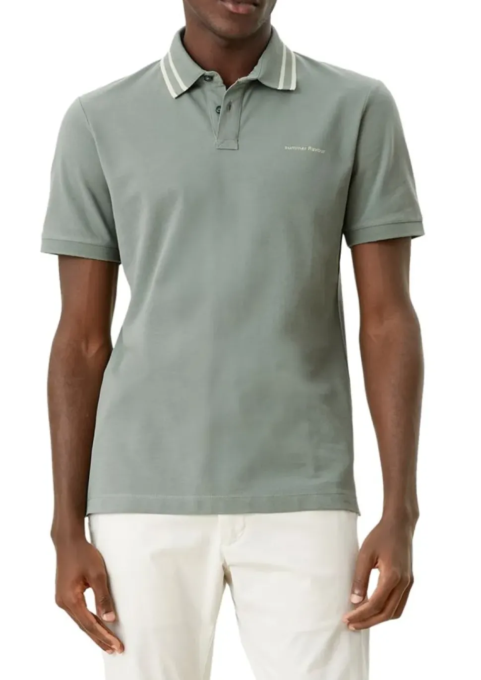 s.Oliver Herren Poloshirt mit Streifendetail blau, grün S13 2113224