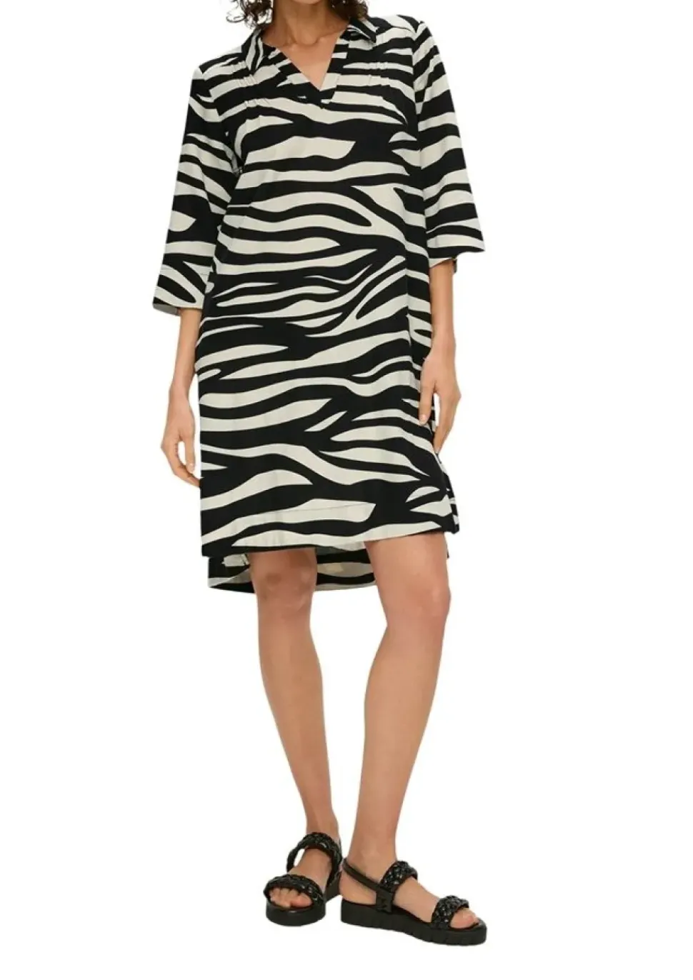 s.Oliver Kleid aus Leinen-Viskose-Mix mit Taschen S14 2147079