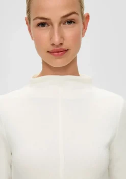 S.Oliver Longsleeve aus Baumwollstretch weiß, grün S23 2137228