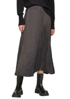 s.Oliver Midi-Satinrock Damen grau S24 2156498