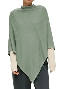 S.Oliver Poncho aus Viskose-Baumwoll-Mix orange, grün S23 2135651