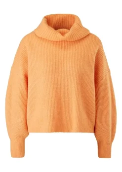 s.Oliver Pullover Rippstruktur Rollkragen weiß,orange, grün, schwarz S22 2120703