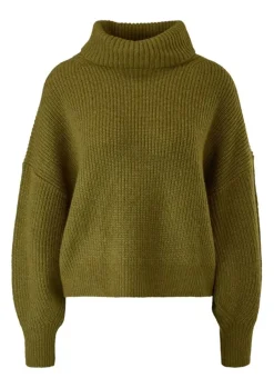 s.Oliver Pullover Rippstruktur Rollkragen weiß,orange, grün, schwarz S22 2120703