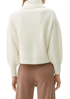 s.Oliver Pullover Rippstruktur Rollkragen weiß,orange, grün, schwarz S22 2120703