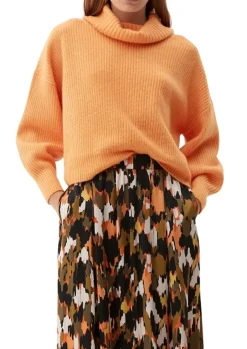 s.Oliver Pullover Rippstruktur Rollkragen weiß,orange, grün, schwarz S22 2120703