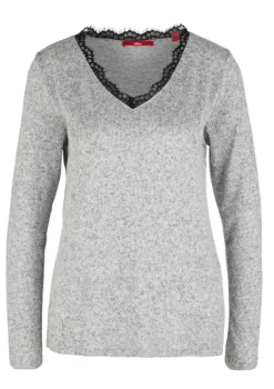 s.Oliver Shirt Langarm Spitze Melange 05912316893 1277045
