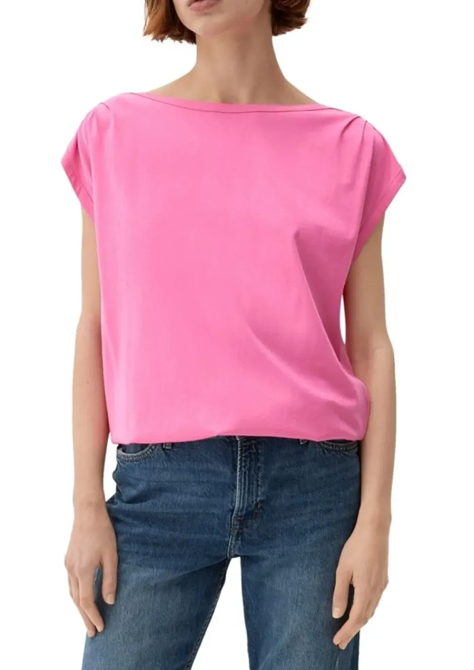 s.Oliver Shirt mit U-Boot-Ausschnitt pink, blau, grün, schwarz S13 2132634