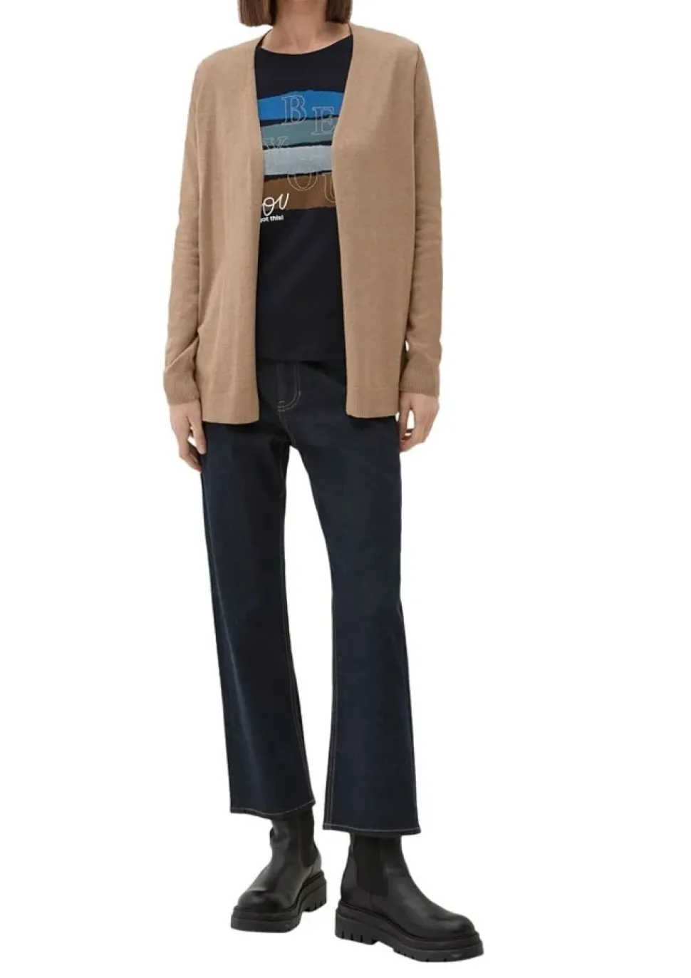s.Oliver Strickjacke aus Viskosemix grün, braun, grau, schwarz S13 2127027