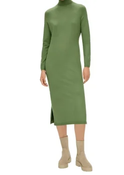 S.Oliver Strickkleid grün & schwarz S23 2138237