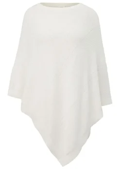 s.Oliver Strickponcho aus Viskosemix weiß, blau, orange S13  2128002