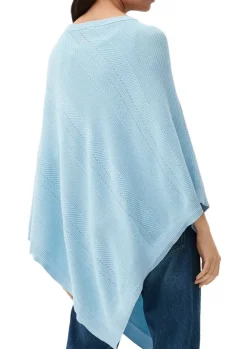 s.Oliver Strickponcho aus Viskosemix weiß, blau, orange S13  2128002