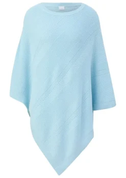 s.Oliver Strickponcho aus Viskosemix weiß, blau, orange S13  2128002