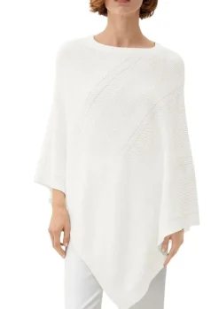 s.Oliver Strickponcho aus Viskosemix weiß, blau, orange S13  2128002