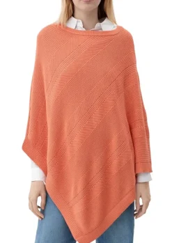 s.Oliver Strickponcho aus Viskosemix weiß, blau, orange S13  2128002