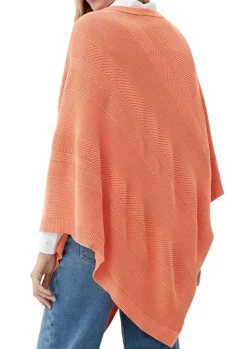 s.Oliver Strickponcho aus Viskosemix weiß, blau, orange S13  2128002