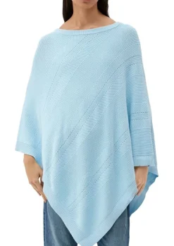 s.Oliver Strickponcho aus Viskosemix weiß, blau, orange S13  2128002