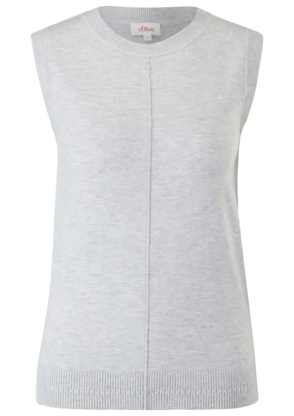s.Oliver Stricktop Pullunder Ripp- Details, Ziernahnt rot,grau,schwarz S22 2120337