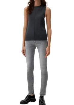 s.Oliver Stricktop Pullunder Ripp- Details, Ziernahnt rot,grau,schwarz S22 2120337