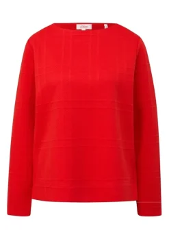 S.Oliver Sweatshirt mit Musterstruktur rot & schwarz S23 2139339